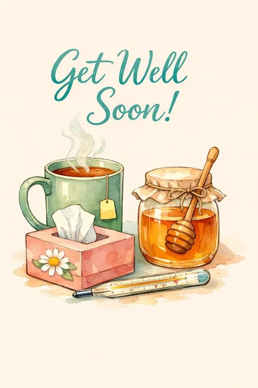 Whimsical Get Well Wishes front