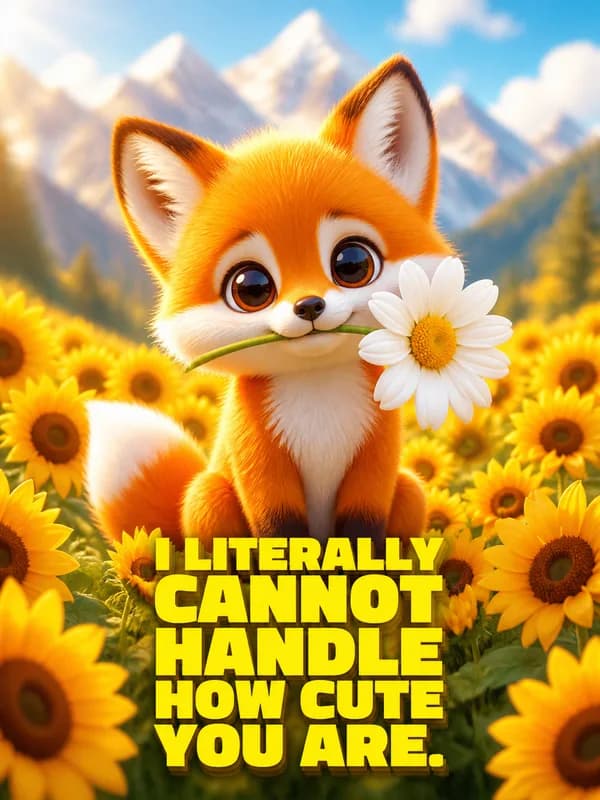Adorable Fox Love Note front