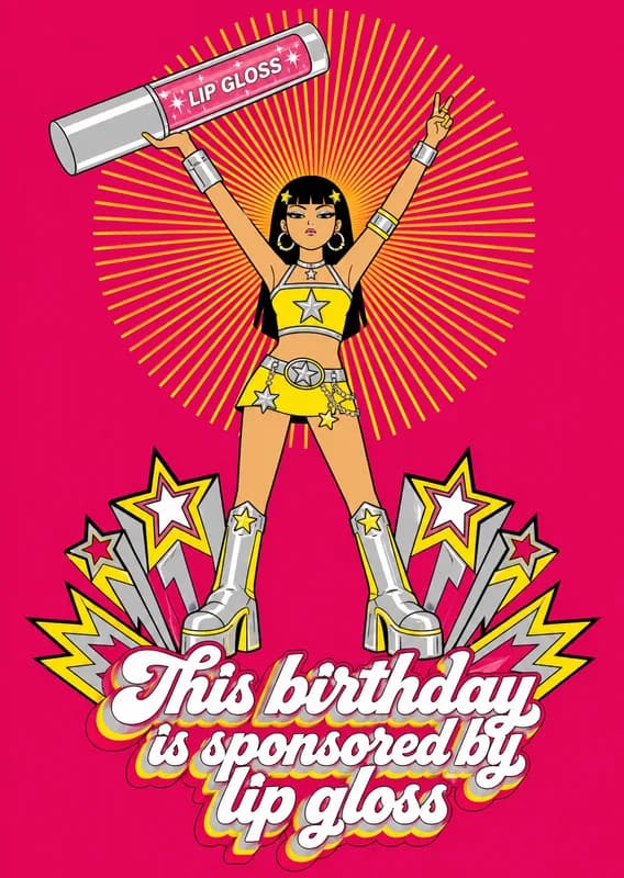Lip Gloss Birthday Celebration front