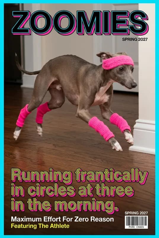 Zoomies Birthday Card front