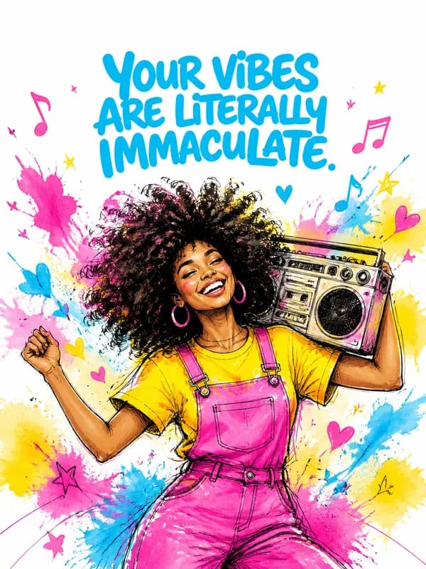 Immaculate Vibes Birthday Card front