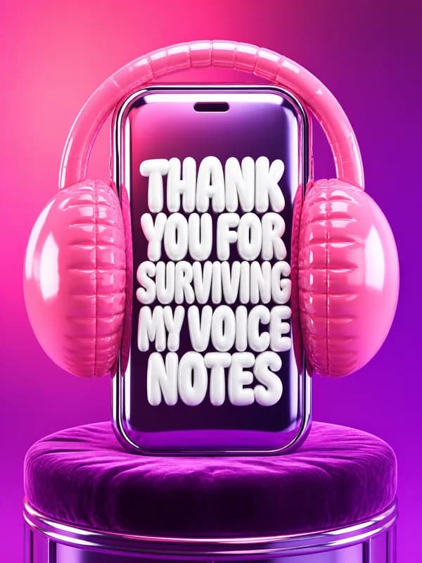 Voice Notes Appreciation Card front