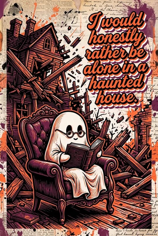 Haunted House Breakup Card front