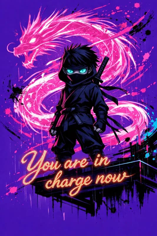 Ninja Birthday Power Card front