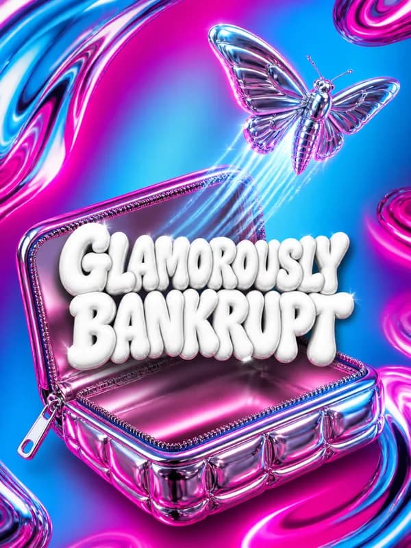 Glamorously Bankrupt Breakup Card front