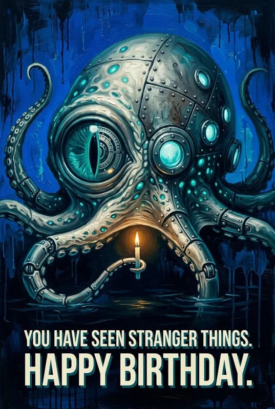 Strange Things Birthday Card front