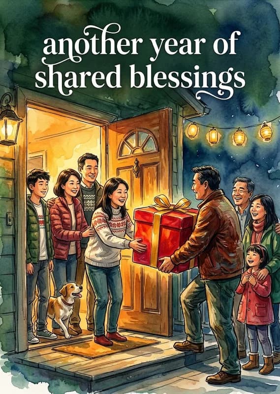 Shared Blessings New Year Card front