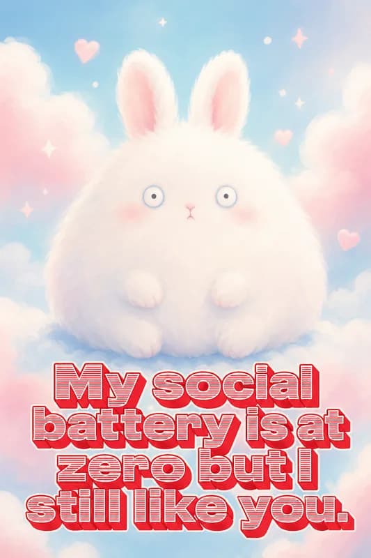 Social Battery Bunny Love front