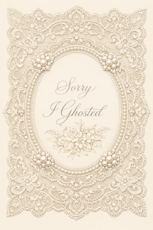 Apology Lace and Pearl Card front